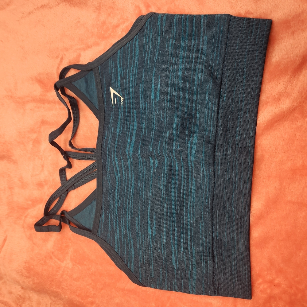 Gymshark Blue Sports Bra Moisture-Wicking Racerback